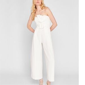 Club Monaco Twist Front White Strapless Jumpsuit